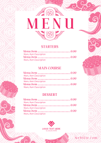 Cloudy Oriental Cuisine Menu Design