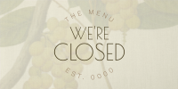 Rustic Closed Restaurant Twitter post Image Preview