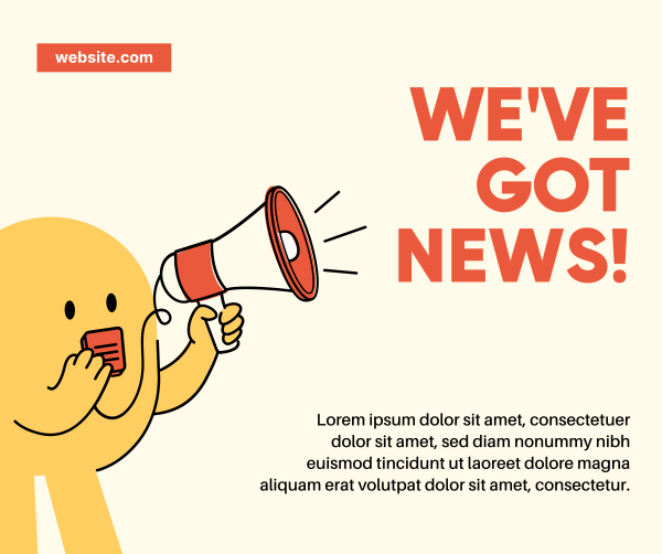 We're Got News Mascot Facebook Post Design Image Preview