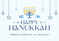 Hanukkah Candelabra Postcard Image Preview