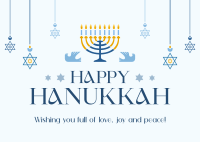 Hanukkah Candelabra Postcard Design