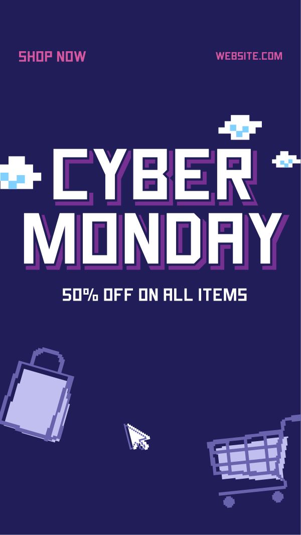 Pixel Cyber Monday Instagram Story Design Image Preview