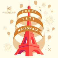 Bastille Day Celebration Instagram Post Design