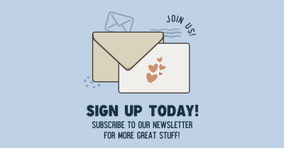 Newsletter Sign Up Facebook ad Image Preview