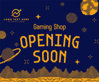 Pixel Space Shop Opening Facebook Post Design