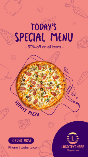 Today's Special Pizza Facebook story