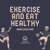 Exercise & Eat Healthy Instagram Post Design