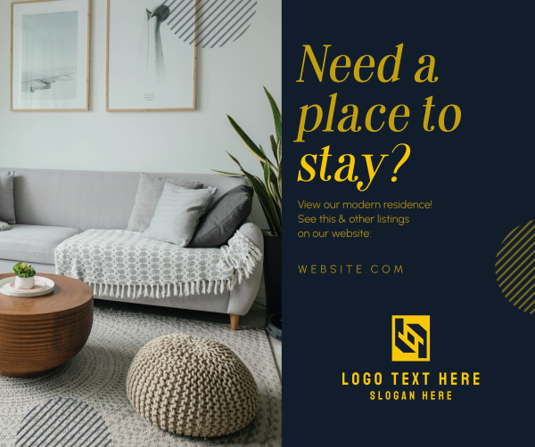 Cozy Place to Stay Facebook Post Design