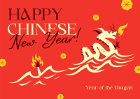 Lunar Dragon Year Postcard Design