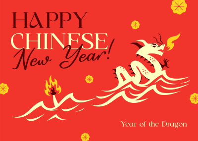 Lunar Dragon Year Postcard Image Preview