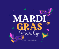 Mardi Gras Party Facebook post Image Preview