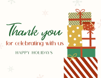 Holiday Gift Sale Thank You Card Design