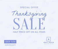 Thanksgiving Line Art Sale Facebook post Image Preview