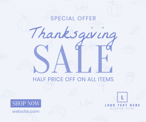 Thanksgiving Line Art Sale Facebook post Image Preview