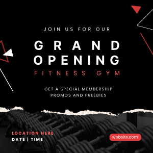 Fitness Gym Grand Opening Instagram post