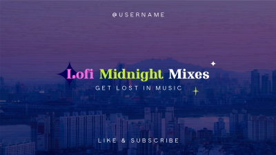 Lofi Midnight Music YouTube cover (channel art) Image Preview