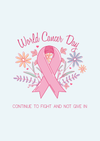 Cancer Day Floral Poster Design