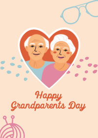 Heart Grandparents Greeting  Poster Design