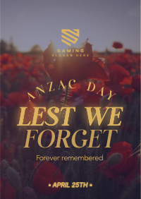 Red Poppy Lest We Forget Flyer Design