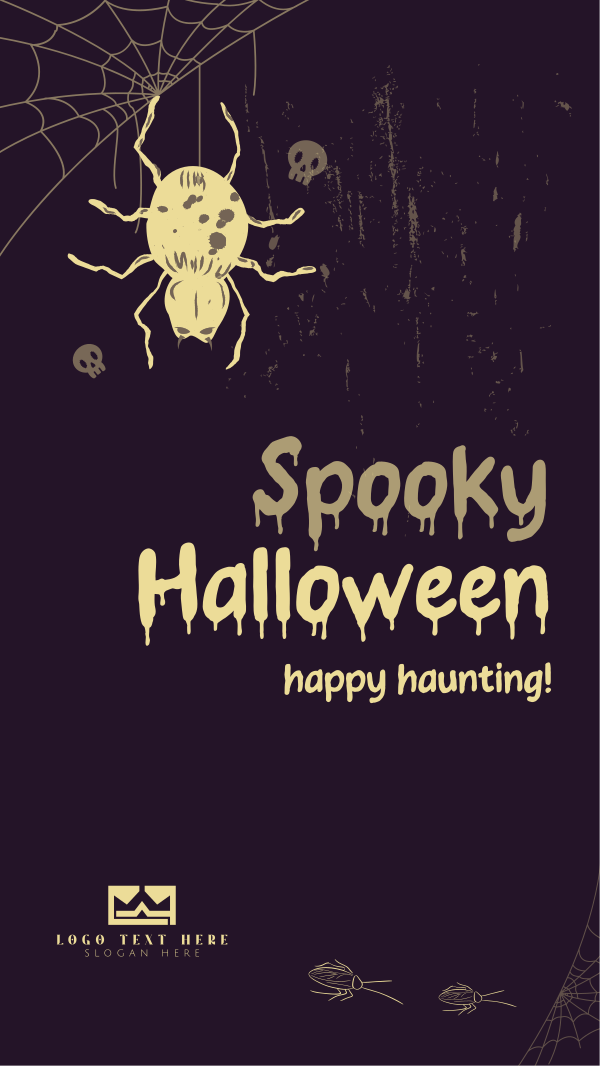 Halloween Spider Greeting Instagram Story Design Image Preview