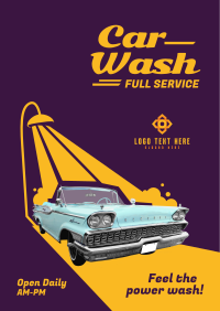 Car Wash Retro Poster Image Preview