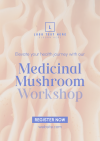 Minimal Medicinal Mushroom Workshop Poster Design