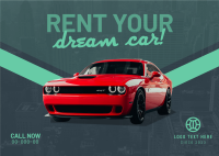 Dream Car Rental Postcard Image Preview
