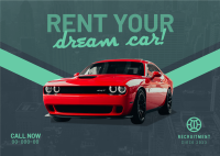 Dream Car Rental Postcard Design