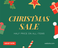 Cute Christmas Sale Facebook Post Design