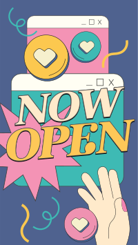 Retro Now Open TikTok video Image Preview