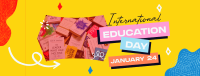 Quirky Cute Education Day Facebook Cover Design