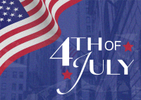 4th of July Flag Postcard Design