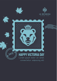 Victoria Day Bear Stamp Flyer Design