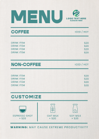 Trendy Minimalist Coffee Shop Menu Image Preview
