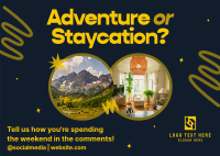 Staycation Weekend Postcard Image Preview