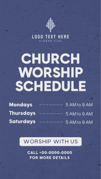 Church Worship Schedule Instagram Reel Design