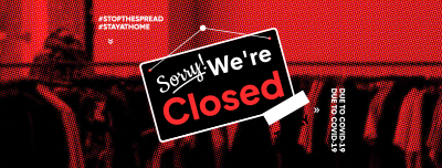 We're Closed Sign Facebook Cover Image Preview