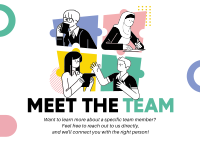 Modern Quirky Meet The Team Postcard Image Preview