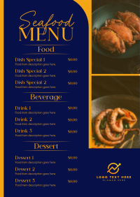 Minimal Seafood Restaurant  Menu Image Preview