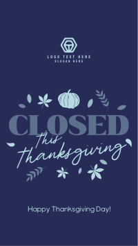 Closed for Thanksgiving YouTube Short Design