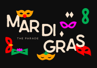 Mardi Gras Parade Mask Postcard Design