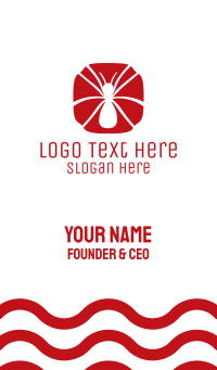 Red Insect Business Card Design