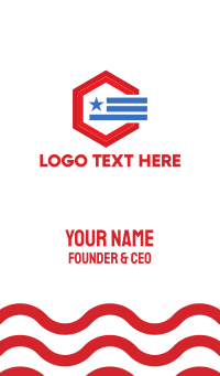 Political Hexagon Business Card Design