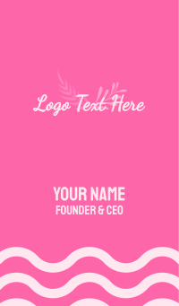 Pink Wellness Wordmark Business Card Design