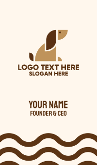 Geometric Brown Dog Business Card Design