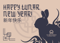 Oriental Bunny Postcard Design