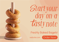 Fresh Baked Bagels Postcard Design