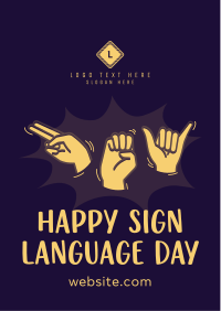 Hey, Happy Sign Language Day! Flyer Image Preview