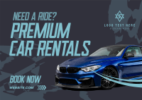 Premium Car Rentals Postcard Design