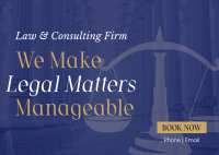 Making Legal Matters Manageable Postcard Image Preview